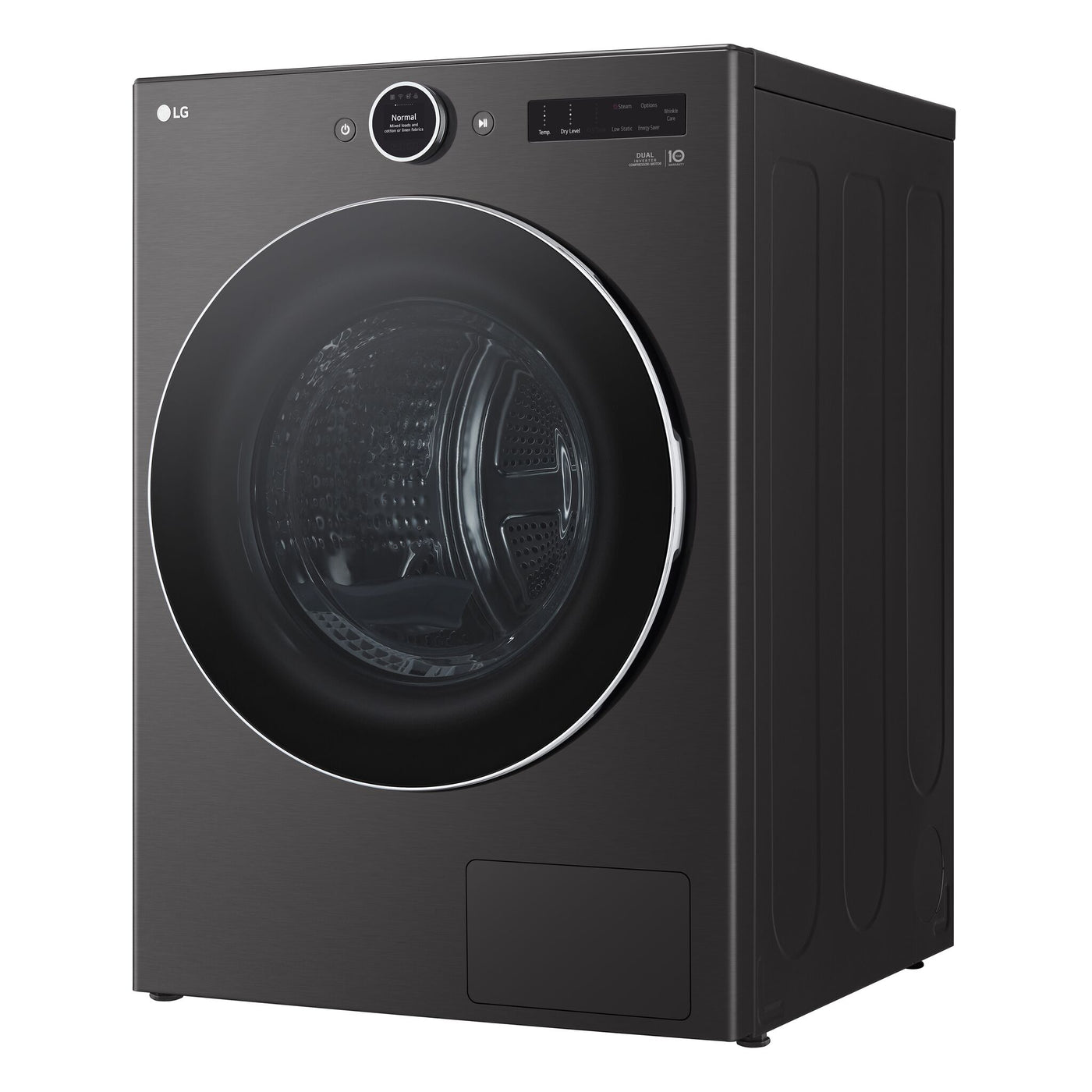 LG Black Steel Smart Front Load Dryer with Dual Inverter HeatPump™ Technology (7.8 Cu.ft) - DLHC6702B