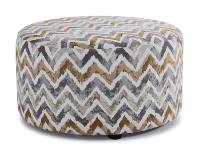 Marissa Round Accent Ottoman - Beige