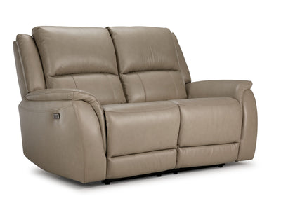 Maxton Leather Power Reclining Loveseat - Taupe