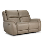 Maxton Leather Power Reclining Sofa and Loveseat Set - Taupe