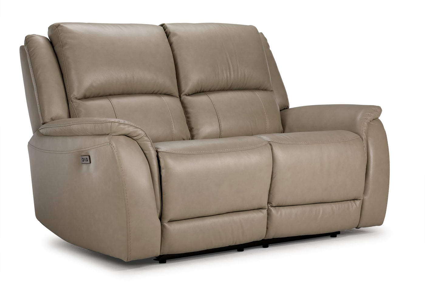 Maxton Leather Power Reclining Sofa and Loveseat Set - Taupe