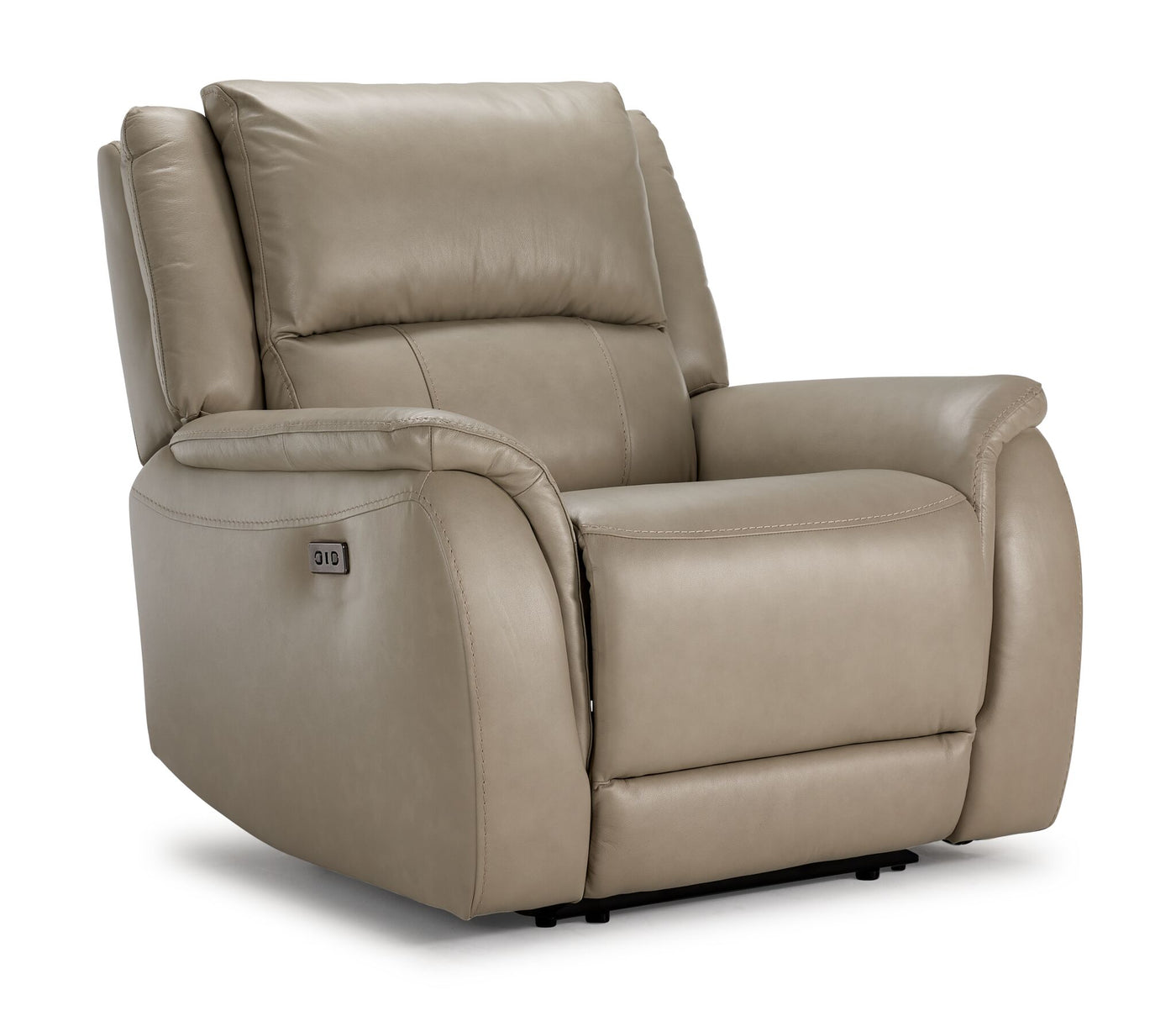 Maxton Leather Power Reclining Sofa and Chair Set - Taupe