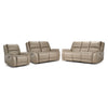 Maxton Leather Power Reclining Sofa, Loveseat and Chair Set - Taupe