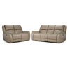 Maxton Leather Power Reclining Sofa and Loveseat Set - Taupe