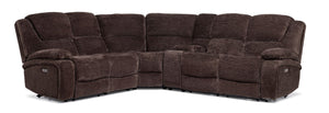 Maxwell 6-Piece Power Reclining Sectional with Console- Brown