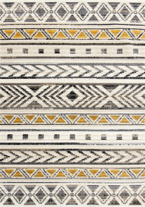 Golden Peaks 5'3" x 7'7" Tribal Area Rug - Grey, Yellow