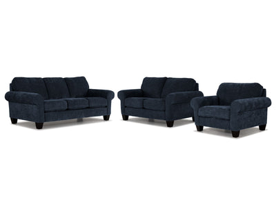 Noche Sofa, Loveseat and Chair Set - Navy