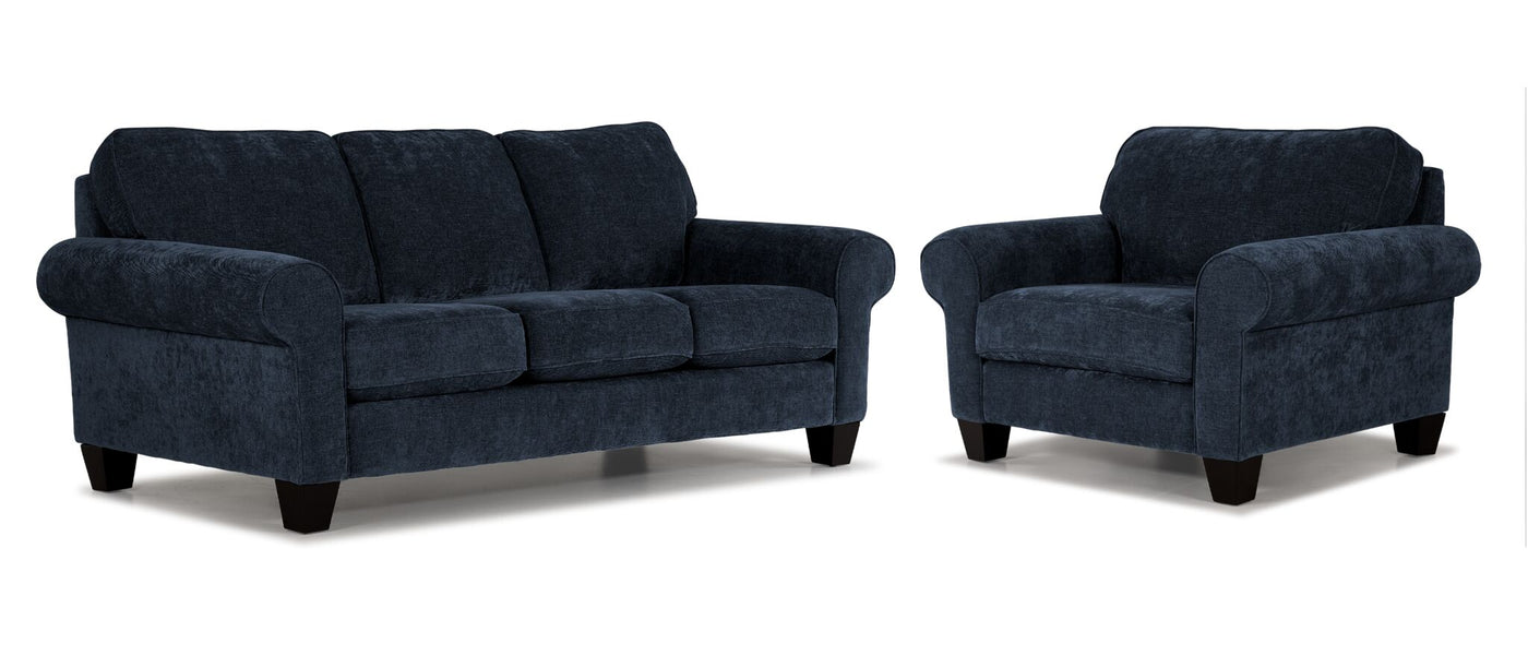 Noche Sofa and Chair Set - Navy