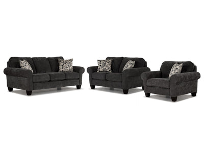 Noche Sofa, Loveseat and Chair Set - Graphite