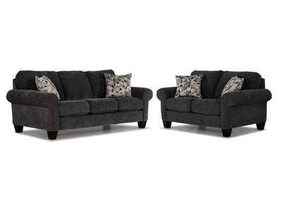 Noche Sofa and Loveseat Set - Graphite