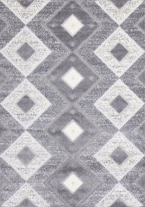 Diamond Mist 5'3" x 7'7" Diamond Pattern Area Rug - Grey, White