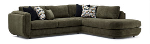 Fresh Perspective - Perspective 2-Piece Sectional with Right-Facing Chaise - Olive