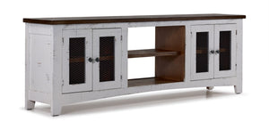 Pueblo White Entertainment Unit - Weathered White