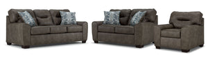 Renzo Sofa, Loveseat and Chair Set - Pebble