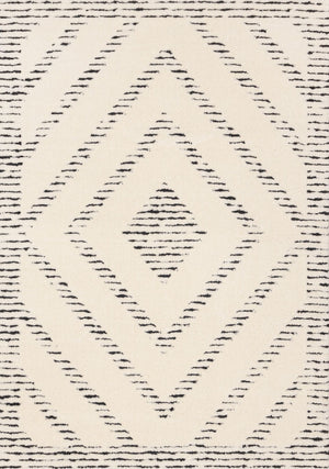 Talia 5'3" x 7'7" Striped Diamond Design Area Rug - Cream, Black