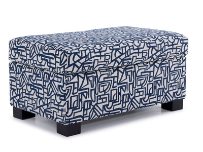 Tami Rectangular Accent Ottoman - Dark Blue