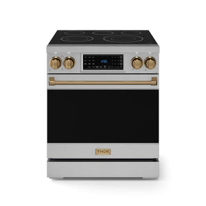 Thor Kitchen Stainless Steel Freestanding Professional Electric Range |Gordon Ramsay Series (4.55 cu.ft.) -RSE30-BRZ