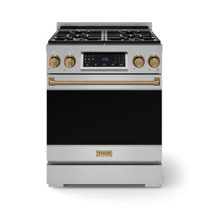 Thor Kitchen Stainless Steel Freestanding Professional Gas Range|Gordon Ramsay Series (4.55 cu.ft.) - RSG30-BRZ