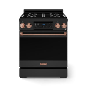 Thor Kitchen Black Stainless Steel Freestanding Professional Liquid Propane Gas Range|Gordon Ramsay Series (4.55 cu.ft.) - RSG30BLP-RSG