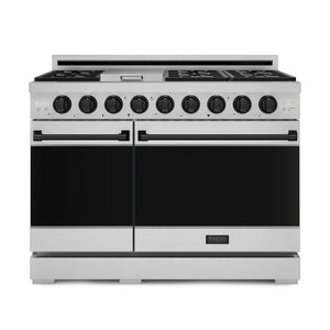 Thor Kitchen Stainless Steel Freestanding Professional Double Oven Gas Range|Gordon Ramsay Series (7 cu.ft.) - RSG48E-BLK