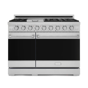 Thor Kitchen Stainless Steel Freestanding Professional Double Oven Gas Range|Gordon Ramsay Series (7 cu.ft.)- RSG48E