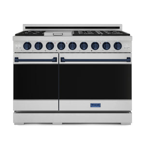 Thor Kitchen Stainless Steel Freestanding Professional Double Oven Gas Range|Gordon Ramsay Series (7 cu.ft.) - RSG48E-BLU