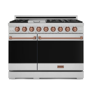 Thor Kitchen Stainless Steel Freestanding Professional Double Oven Gas Range|Gordon Ramsay Series (7 cu.ft.) - RSG48ELP-RSG