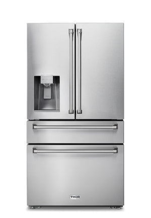 Thor Kitchen Stainless Steel French Door Refrigerator with Ice and Water Dispenser (21.6 cu.ft) - TRF3601FD