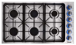 Thor Kitchen Stainless Steel 36" Drop-In Gas Cooktop - TGC3601