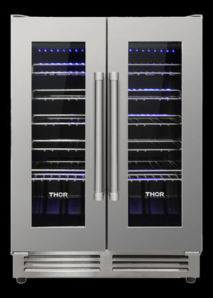 Thor Kitchen Stainless Steel Dual Zone French Door Wine Cooler - TWC2402