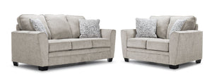 Tilley Sofa and Loveseat Set - Cream