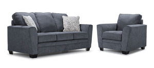 Tilley Sofa and Chair Set - Charcoal