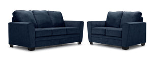 Tilley Sofa and Loveseat Set - Indigo