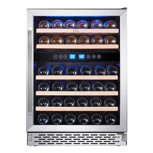 TCL Stainless Steel 46-Bottle Dual Zone Wine Cooler - W522F