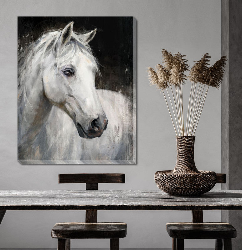 Majesty in White Wall Art - White/Black - 32 X 40