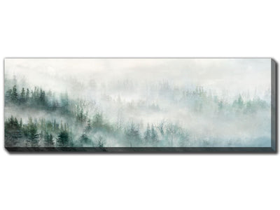 Foggy Forest Wall Art - Green/White - 59 X 20