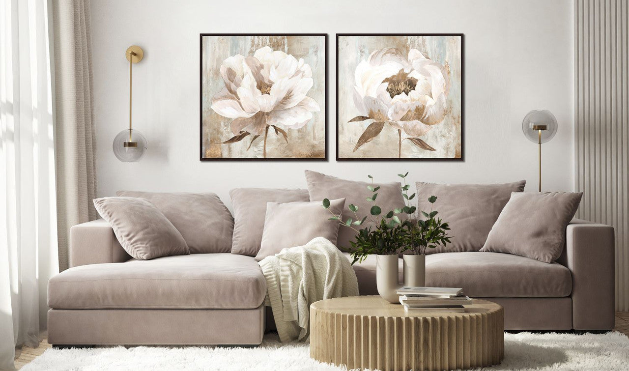 Washed Bloom I Wall Art - Gold/White - 33 X 33