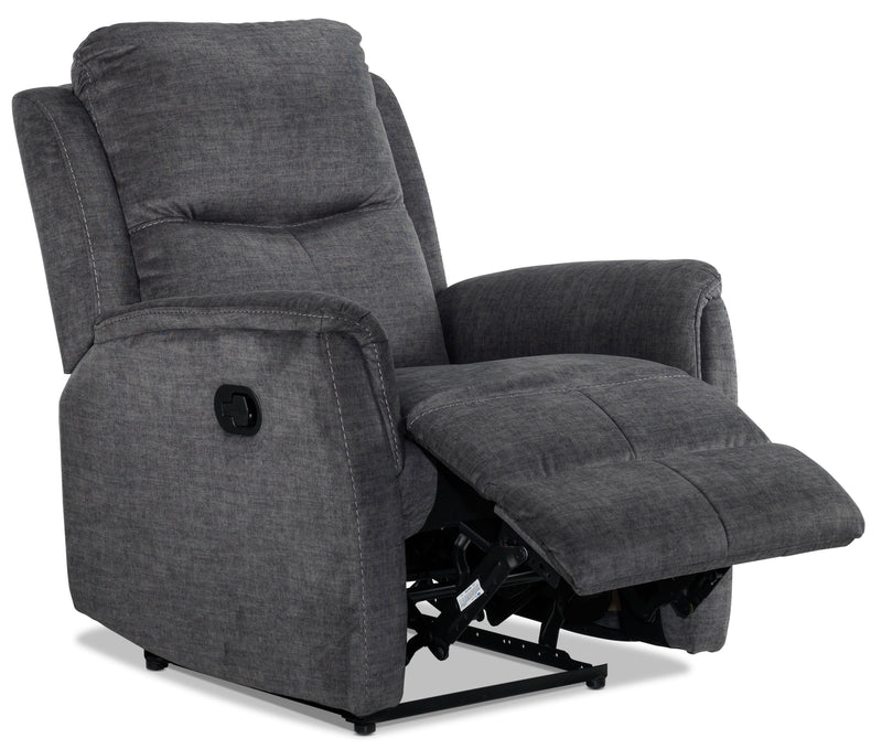 Grayson Reclining Sofa and Recliner Set - Charcoal | Leon's