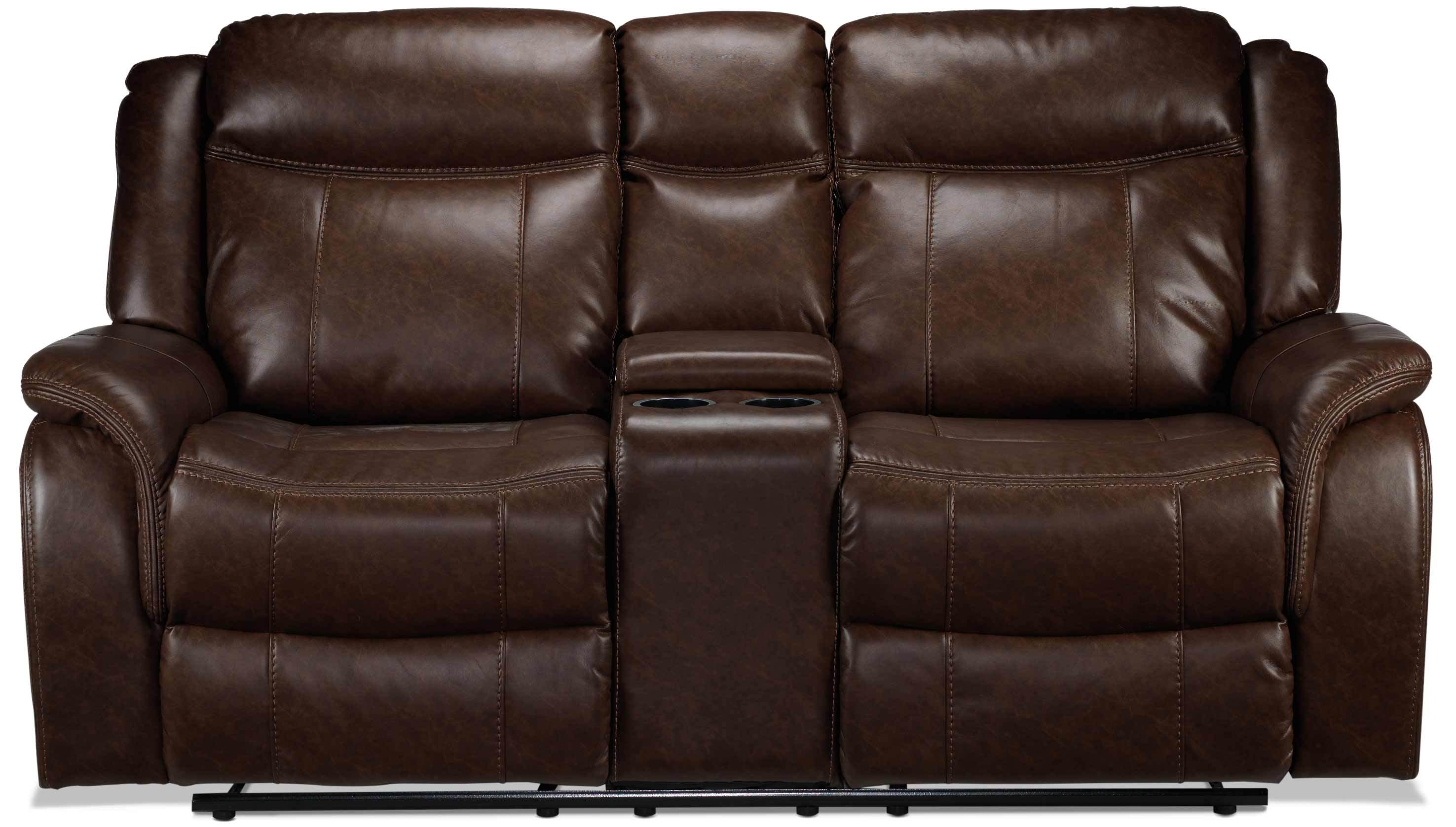 Scorpio Reclining Sofa Reclining Loveseat and Glider Recliner Set Whiskey Brown