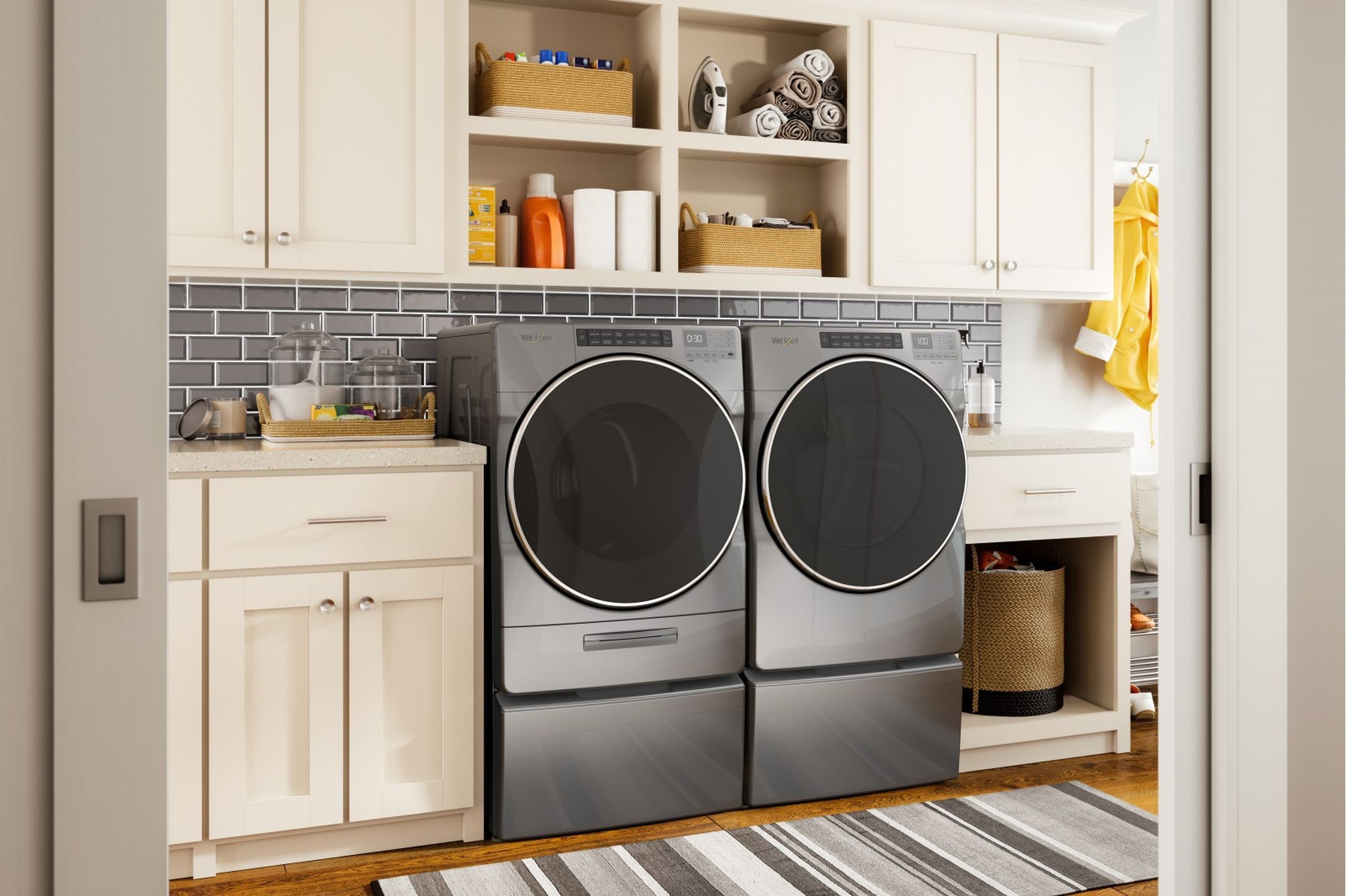 Whirlpool chrome shadow washer online and dryer set