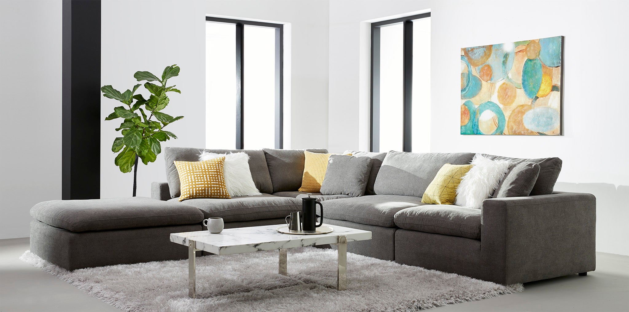 5 piece deals modular sectional sofa