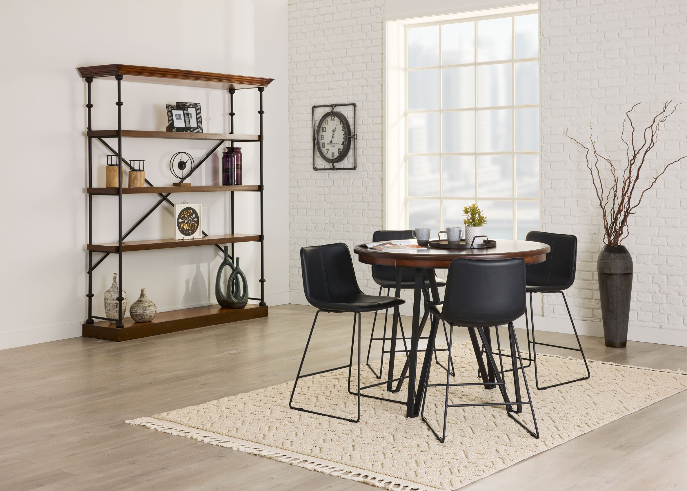 Industrial counter deals height dining set