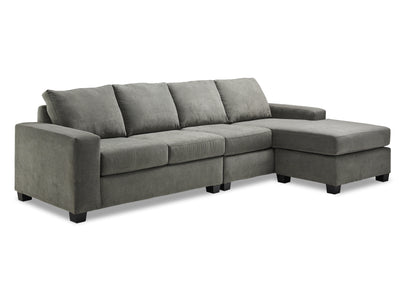 Luna 2-Piece Sectional with Reversible Chaise - Grey