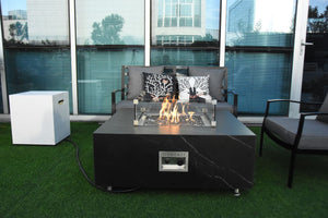 Eyjafja Marble Porcelain Fire Pit (Elementi) - Black / Propane