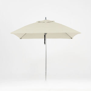 Oca 7.5' Square Outdoor Umbrella - Seashell White/Brushed Aluminum