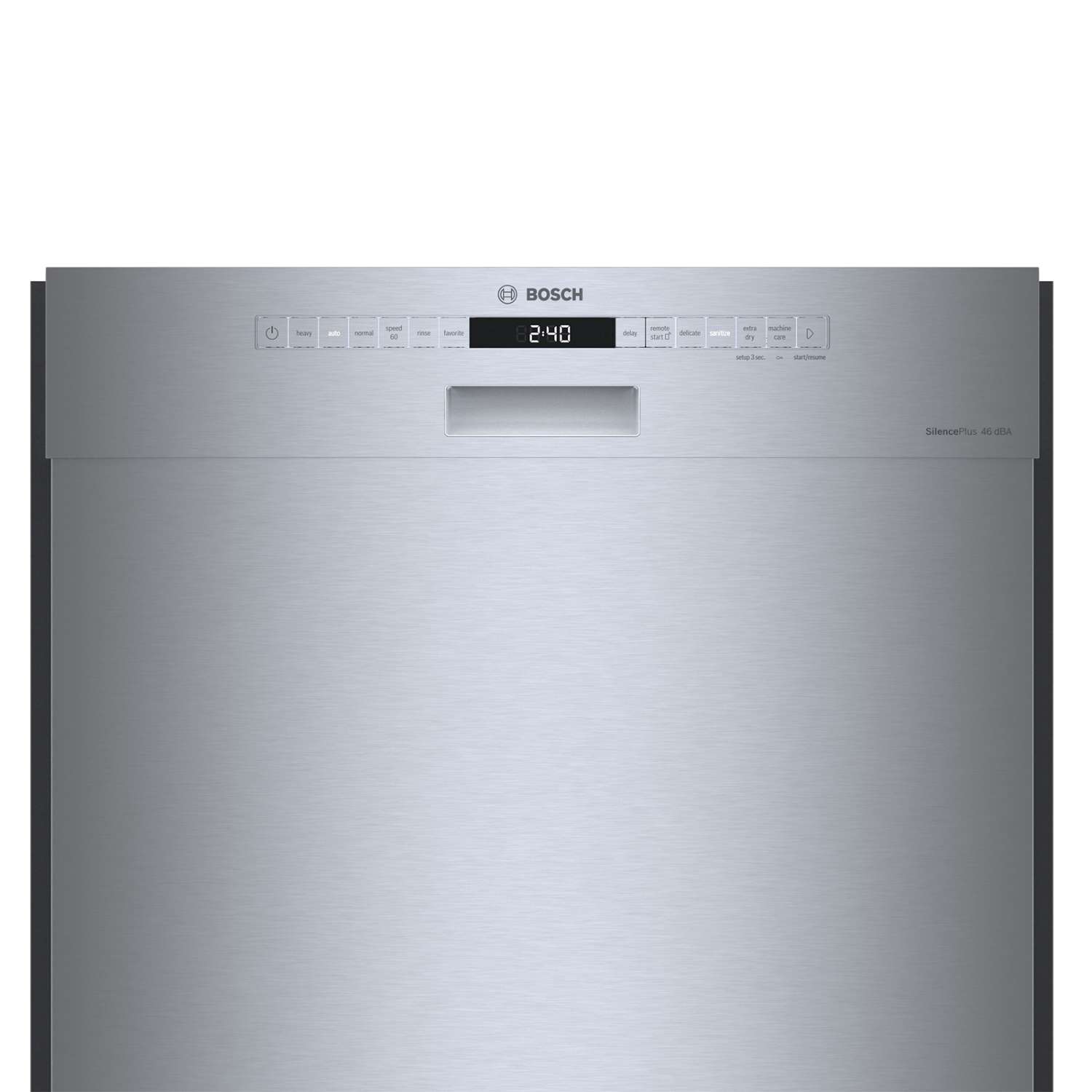 Bosch Fingerprint Resistant Stainless Steel 24 Inch Smart Built In Dishwasher with Home Connect Third Rack 46 dBA SHE53B75UC