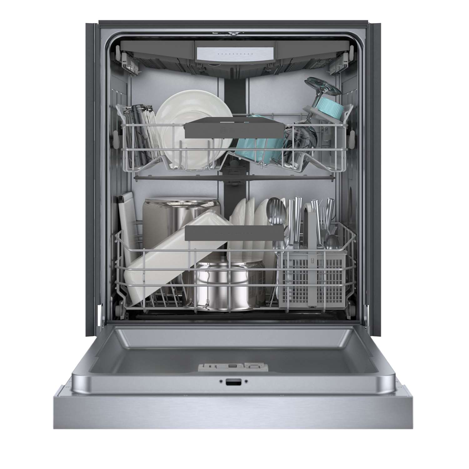 Bosch Fingerprint Resistant Stainless Steel 24 Inch Smart Built In Dishwasher with Home Connect Third Rack 46 dBA SHE53B75UC