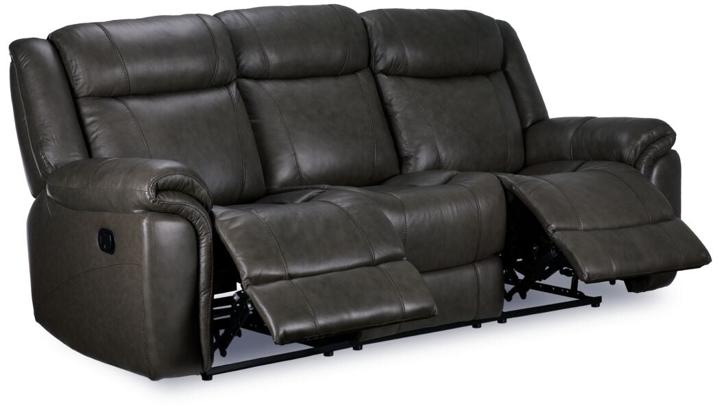 Plaza Leather Reclining Sofa - Grey