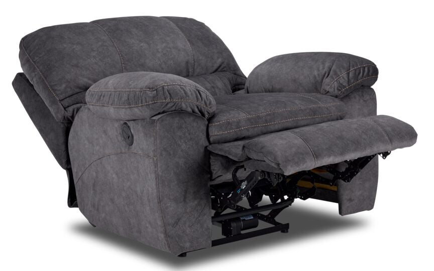 Reyes Power Recliner Grey Leon s