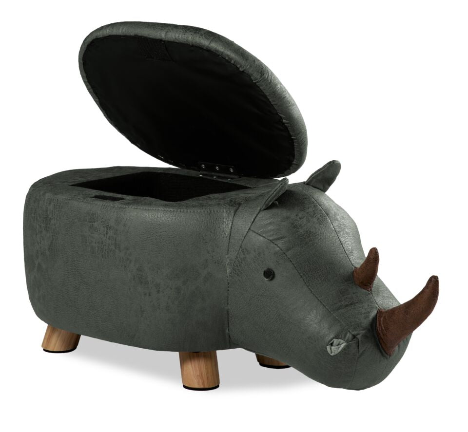 Leather bulldog online ottoman